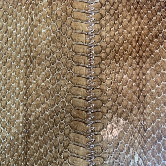 Vintage 1970s Clemente Genuine Python Clutch • Tan Exotic Snakeskin • Disco Era - Picture 7 of 11